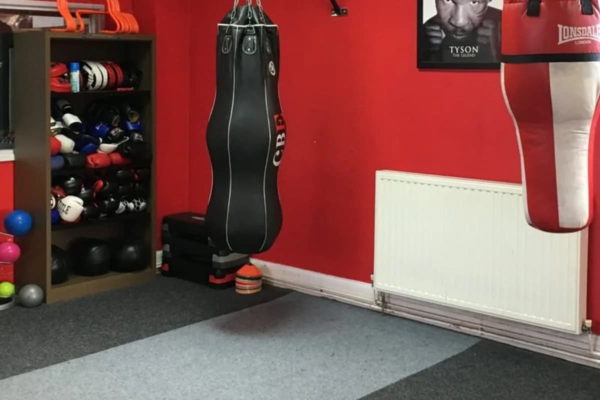 Heavy bags and training equipment at Warriors Boxing Academy